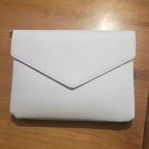 White clutch purse